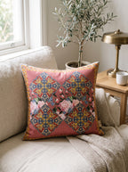Safi Iznik Tile & Rose — Set of 2 Cushion Covers 40x40 cm, Zippered, Stain-Resistant — image 3