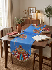 Azure Tischset — Läufer + Platzsets + Untersetzer + Kissen