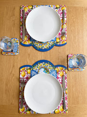 Amalfi Lemons & Window — Set of 4 Placemats + Coasters