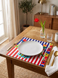 Viva Streifen & Blüten 4er-Set Platzsets – Bild 1