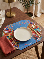 Azure Fächer & Denimblau 4er-Set Platzsets – Bild 1