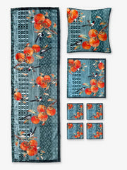 Zen Tischset — Läufer + Platzsets + Untersetzer + Kissen, mit Reißverschluss