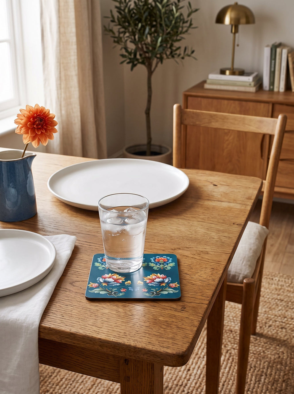 Loya Blüten Set aus 4 Platzsets + Untersetzern – Bild 5