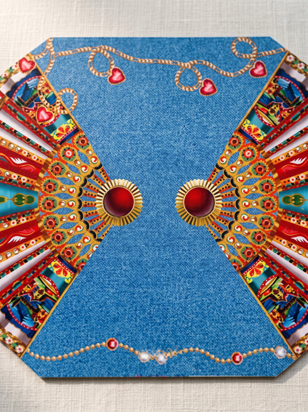 Azure Fächer & Denimblau 4er-Set Platzsets – Bild 5