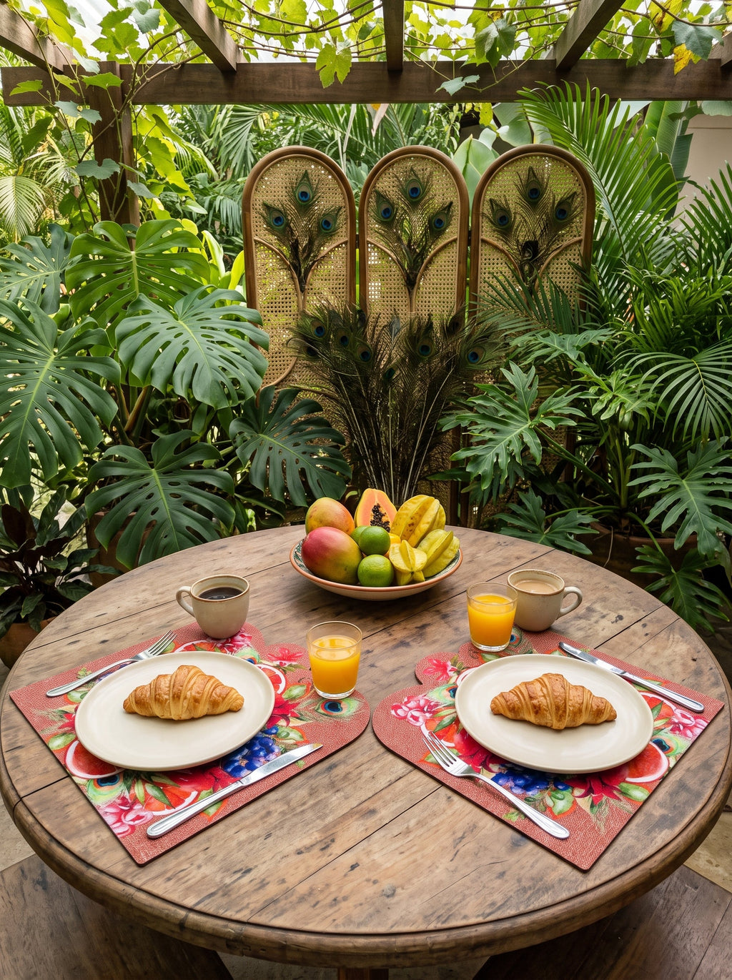 Rio Peacock & Fruit Set of 4 Placemats + Coasters – image 6