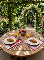 Ruby Blumenstrauß & Granatapfel Set aus 4 Platzsets + Untersetzern – Bild 5