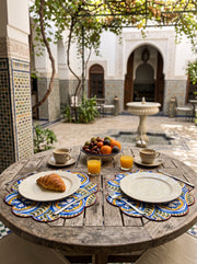 Marakes Moroccan Tile — Set of 4 Placemats + Coasters, Wipe-Clean