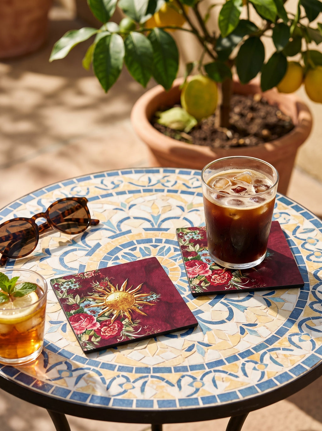 Sole Sun & Floral Set of 4 Placemats + Coasters – image 4