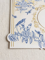 Royal Blaue Blüten & Vögel 4er-Set Platzsets – Bild 7