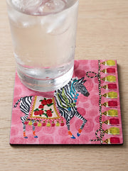 Pink Zebra — Untersetzer 15x15 cm, Laserschnitt, abwischbar