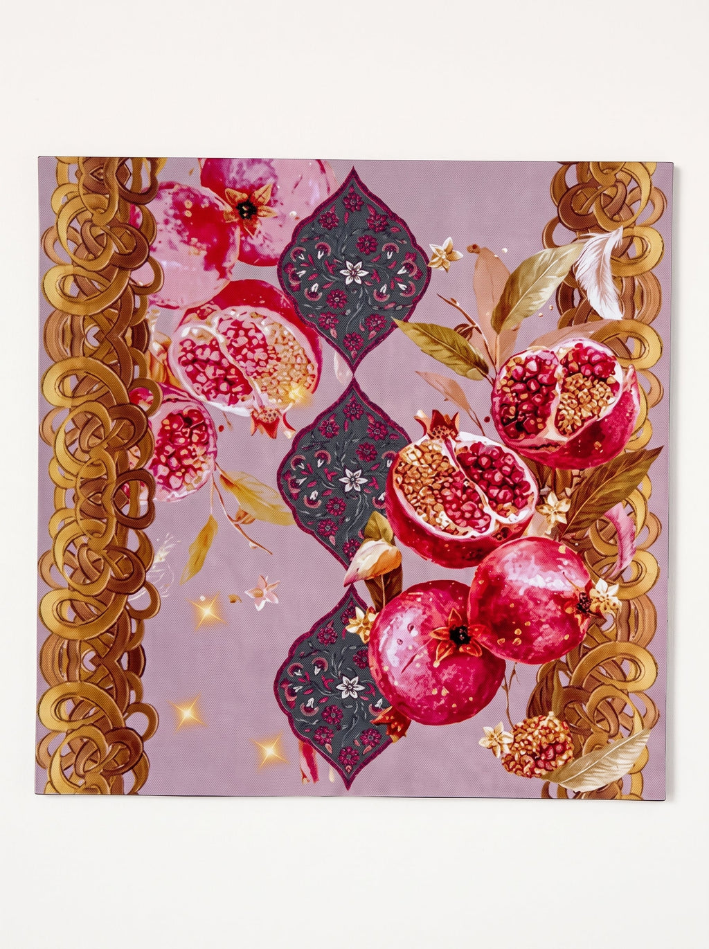 Mona Pomegranate & Gold Border Set of 4 Placemats – image 7