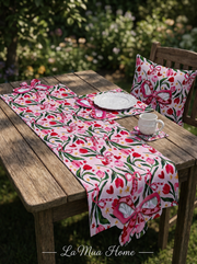 Fiora Tischset — Läufer + Platzsets + Untersetzer + Kissen