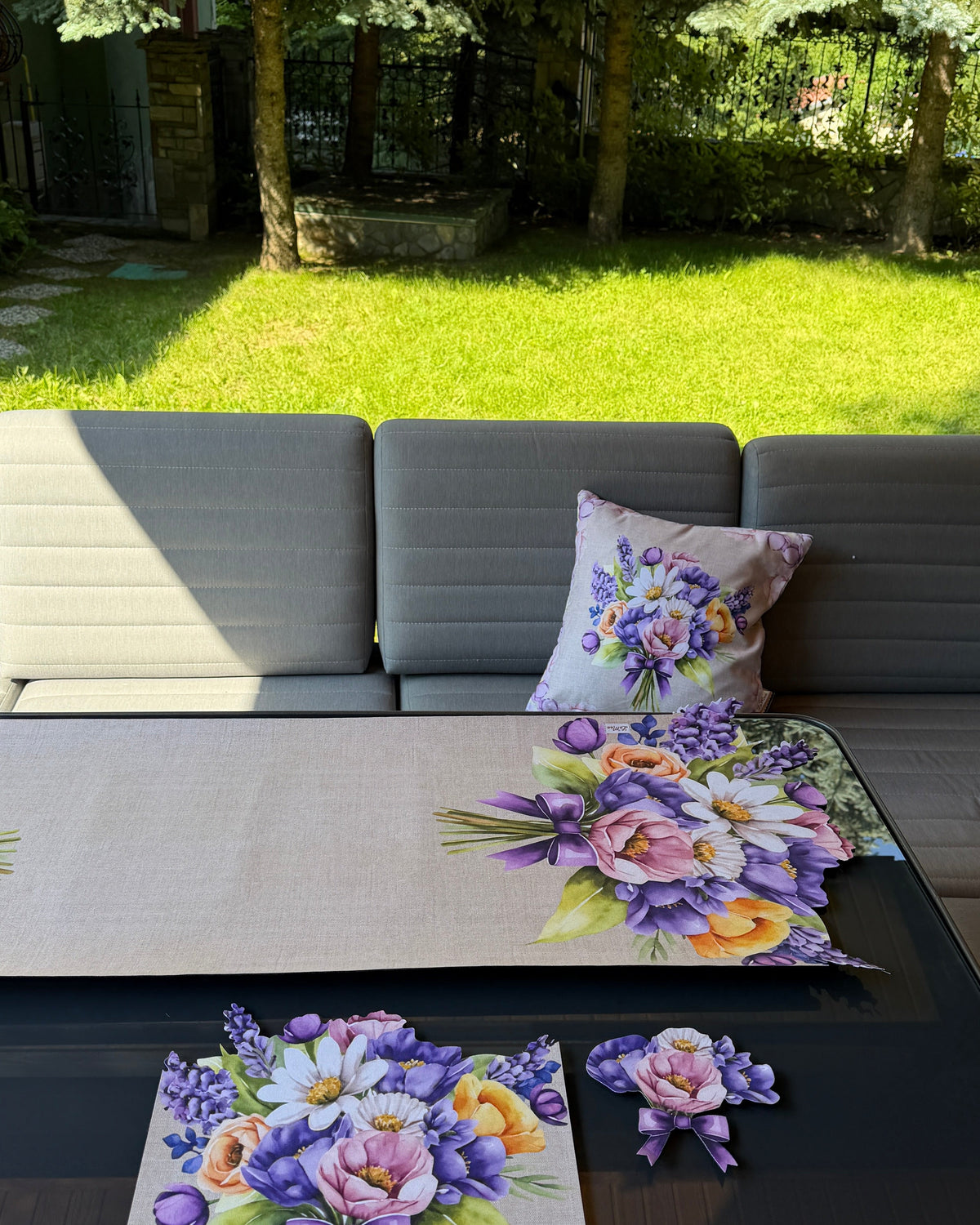 Lavender 2'li supla ve bardak altlığı seti — 4