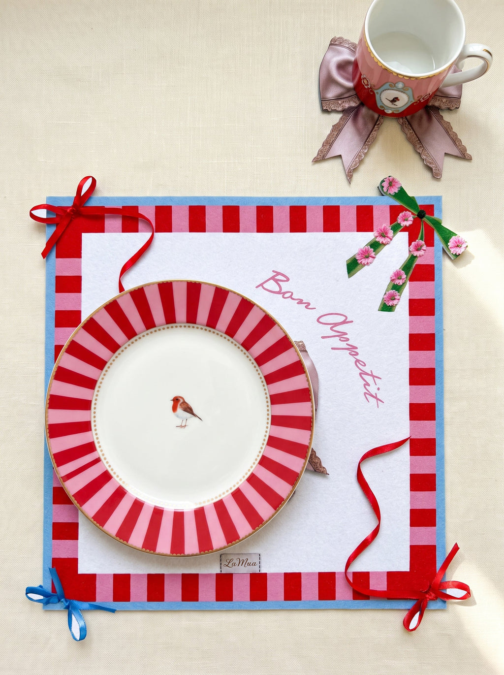 Bowie Schleife 4er-Set Platzsets – Bild 1
