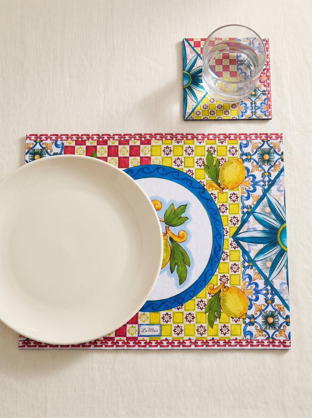 Limoncello Zitrone Set aus 4 Platzsets + Untersetzern – Bild 1