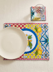 Limoncello Lemon — Set of 4 Placemats + Coasters, Wipe-Clean