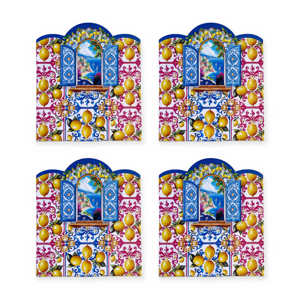 Amalfi Zitronen & Fenster 4er-Set Platzsets – Set-Inhalt