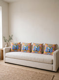 Amalfi Lemons & Window set of 4 cushion covers – four cushions on a sofa