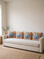 Amalfi Lemons & Window set of 4 cushion covers – four cushions on a sofa