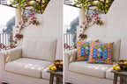 Amalfi Limon ve Pencere — 2’li Kırlent Kılıfı Seti 40x40 cm, Fermuarlı — kullanım görseli