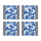 Aster Schachbrett & Japanischer Garten 4er-Set Platzsets – Set-Inhalt