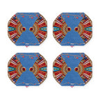 Azure Fächer & Denimblau 4er-Set Platzsets – Set-Inhalt