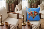 Azure Yelpaze ve Mavi Kot — 4’lü Kırlent Kılıfı Seti 40x40 cm, Fermuarlı — kullanım görseli