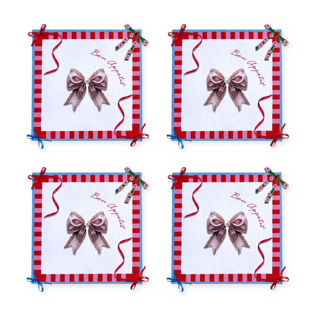 Bowie Schleife 4er-Set Platzsets – Set-Inhalt