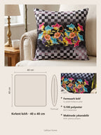 Dama Checkerboard Floral set of 2 cushion covers – size card 40x40 cm