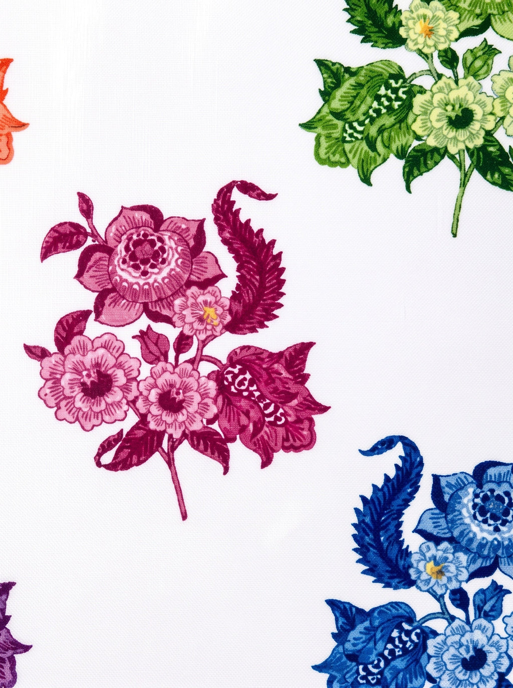 Fiesta Folklore-Blüten 4er-Set Kissenbezüge – Muster und Textur in Nahaufnahme