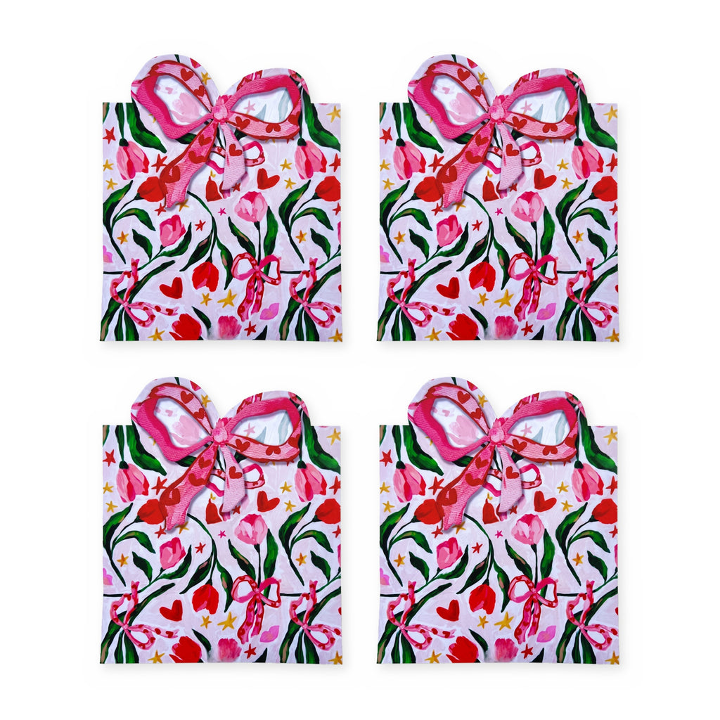 Fiora Schleife & Blüten 4er-Set Platzsets – Set-Inhalt