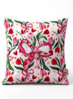 Fiora Bow & Floral set of 4 cushion covers – on a white background