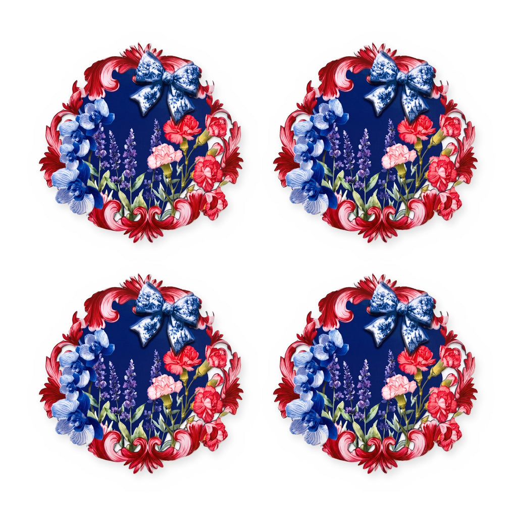 LaMua Schleife & Blüten 4er-Set Platzsets – Set-Inhalt