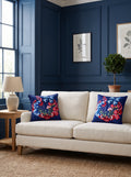 LaMua Bow & Floral set of 2 cushion covers – two cushions on a sofa