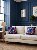 LaMua Bow & Floral set of 2 cushion covers – two cushions on a sofa