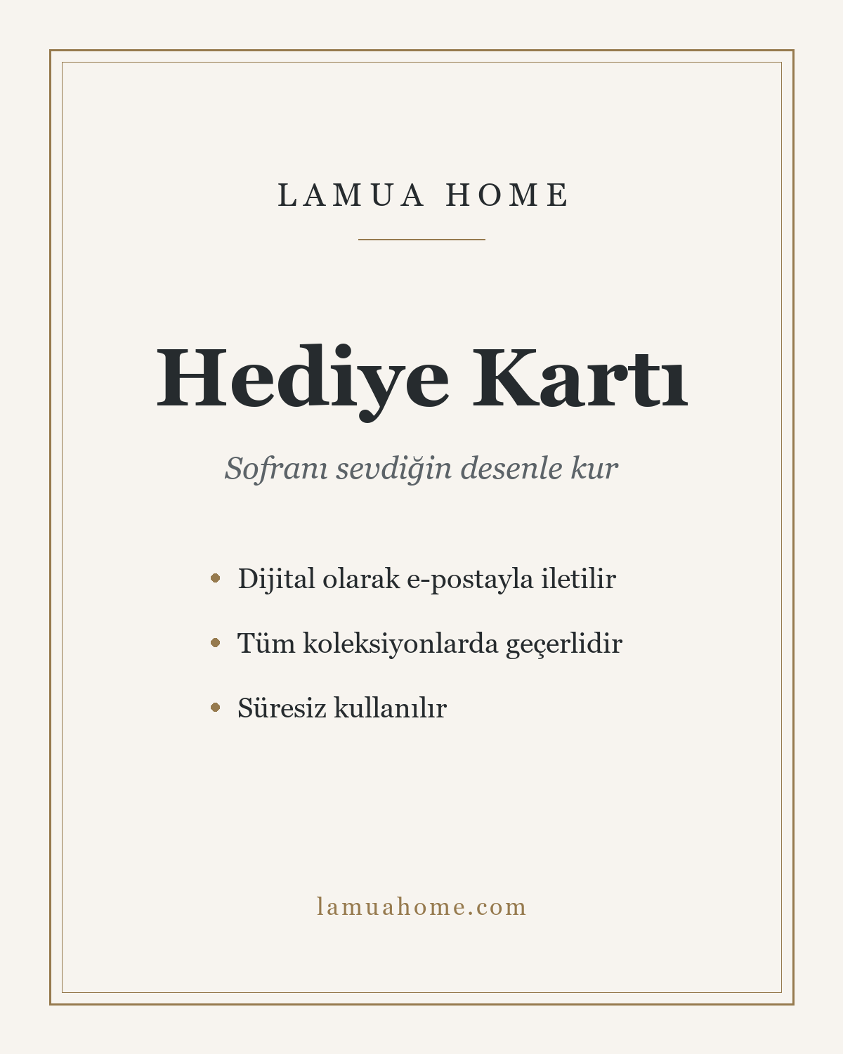 LaMua Home dijital hediye kartı