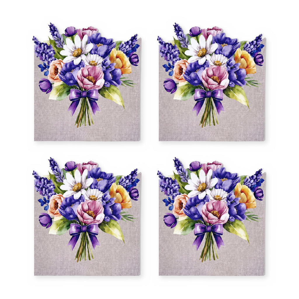 Lavender Blumenstrauß 4er-Set Platzsets – Set-Inhalt