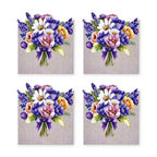Lavender Blumenstrauß 4er-Set Platzsets – Set-Inhalt