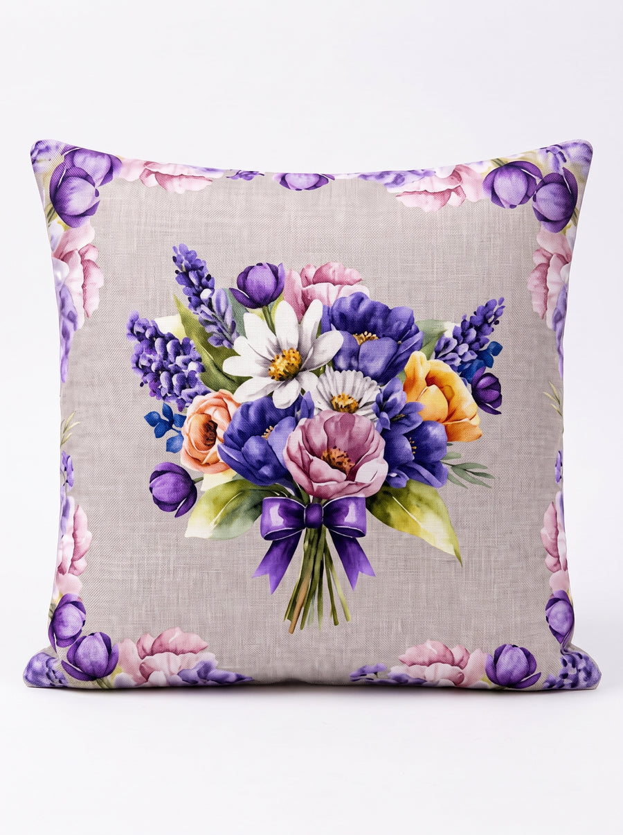 Lavender Blumenstrauß — 2er-Set Kissenbezüge 40x40 cm, mit Reißverschluss