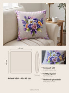 Lavender Blumenstrauß 4er-Set Kissenbezüge – Maßkarte 40x40 cm