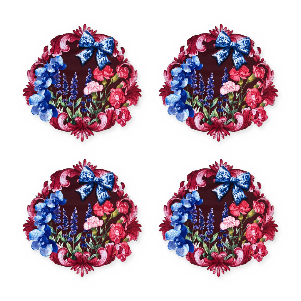 Lavin Bow & Floral Set of 4 Placemats – set contents