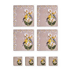 Lily Vogel & Blüten Set aus 4 Platzsets + Untersetzern – Set-Inhalt