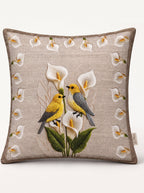 Lily Bird & Floral set of 4 cushion covers – on a white background