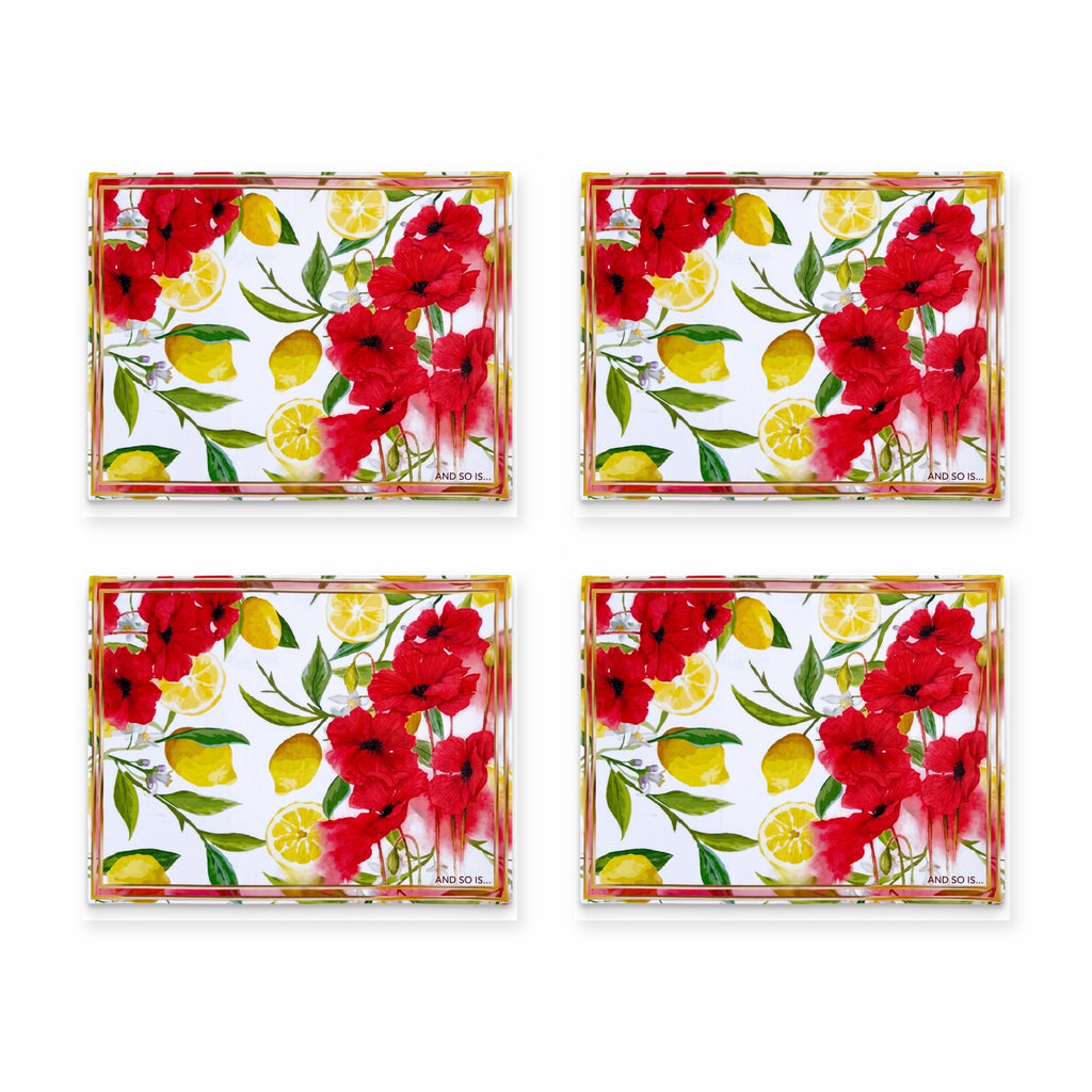 Lima Zitrone & Mohn 4er-Set Platzsets – Set-Inhalt