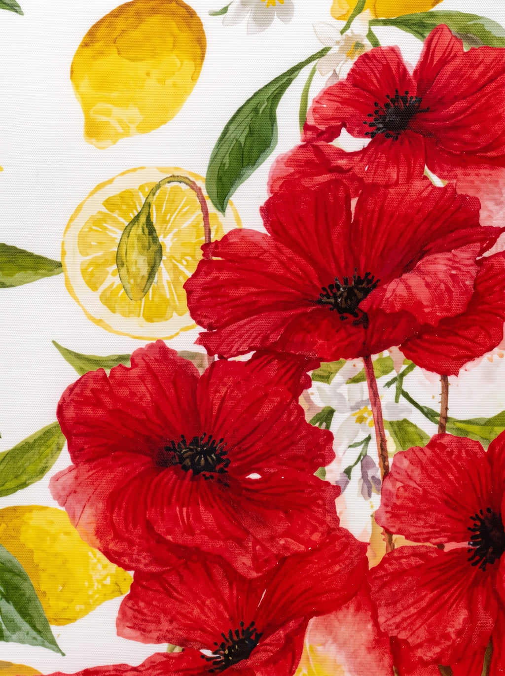 Lima Lemon & Poppy set of 2 cushion covers – pattern and texture close-up