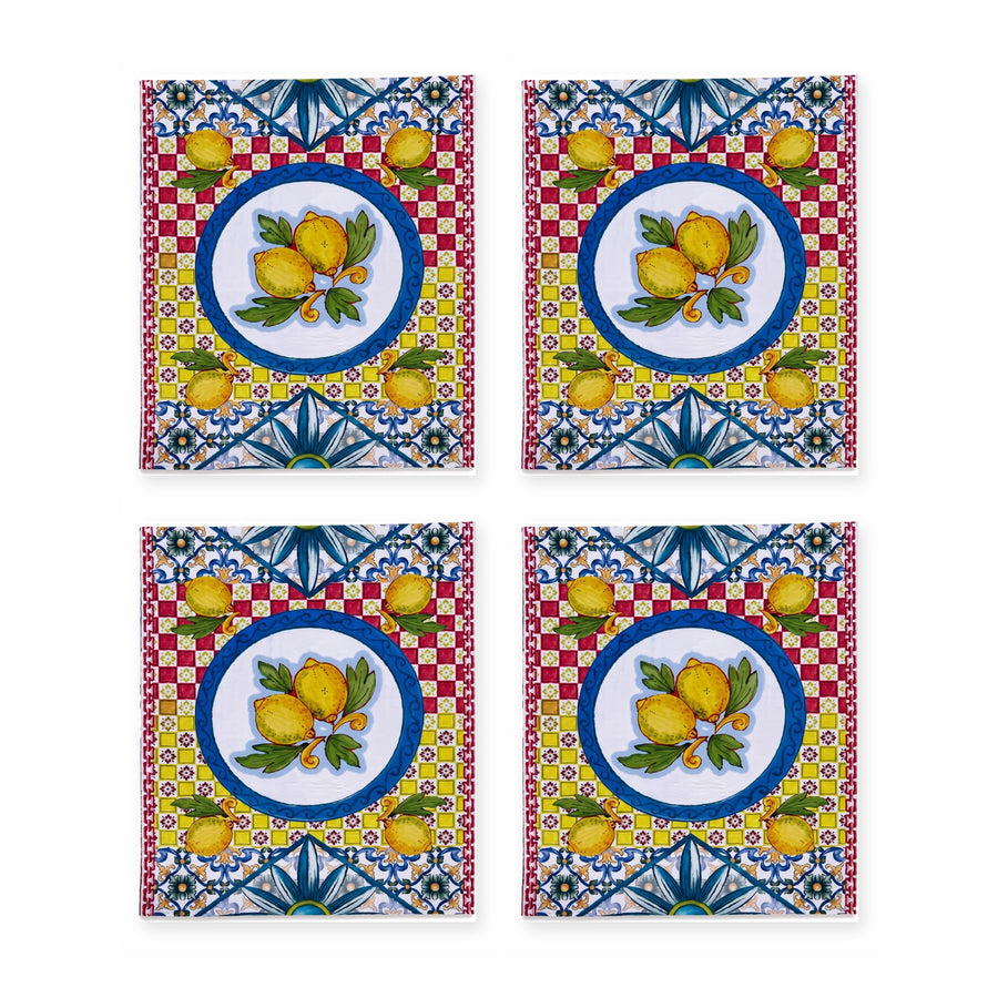 Limoncello Zitrone — 4er-Set Platzsets, abwischbar, fleckabweisend