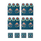 Loya Blüten Set aus 4 Platzsets + Untersetzern – Set-Inhalt
