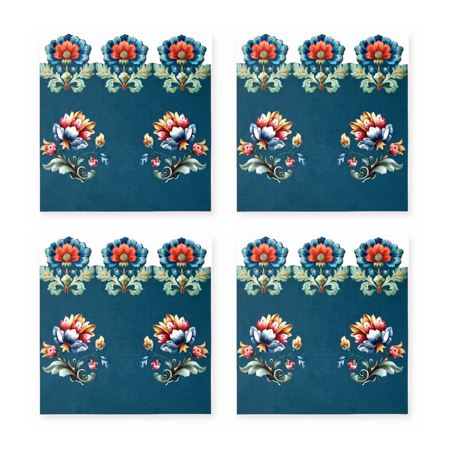Loya Blüten — 4er-Set Platzsets, abwischbar, fleckabweisend