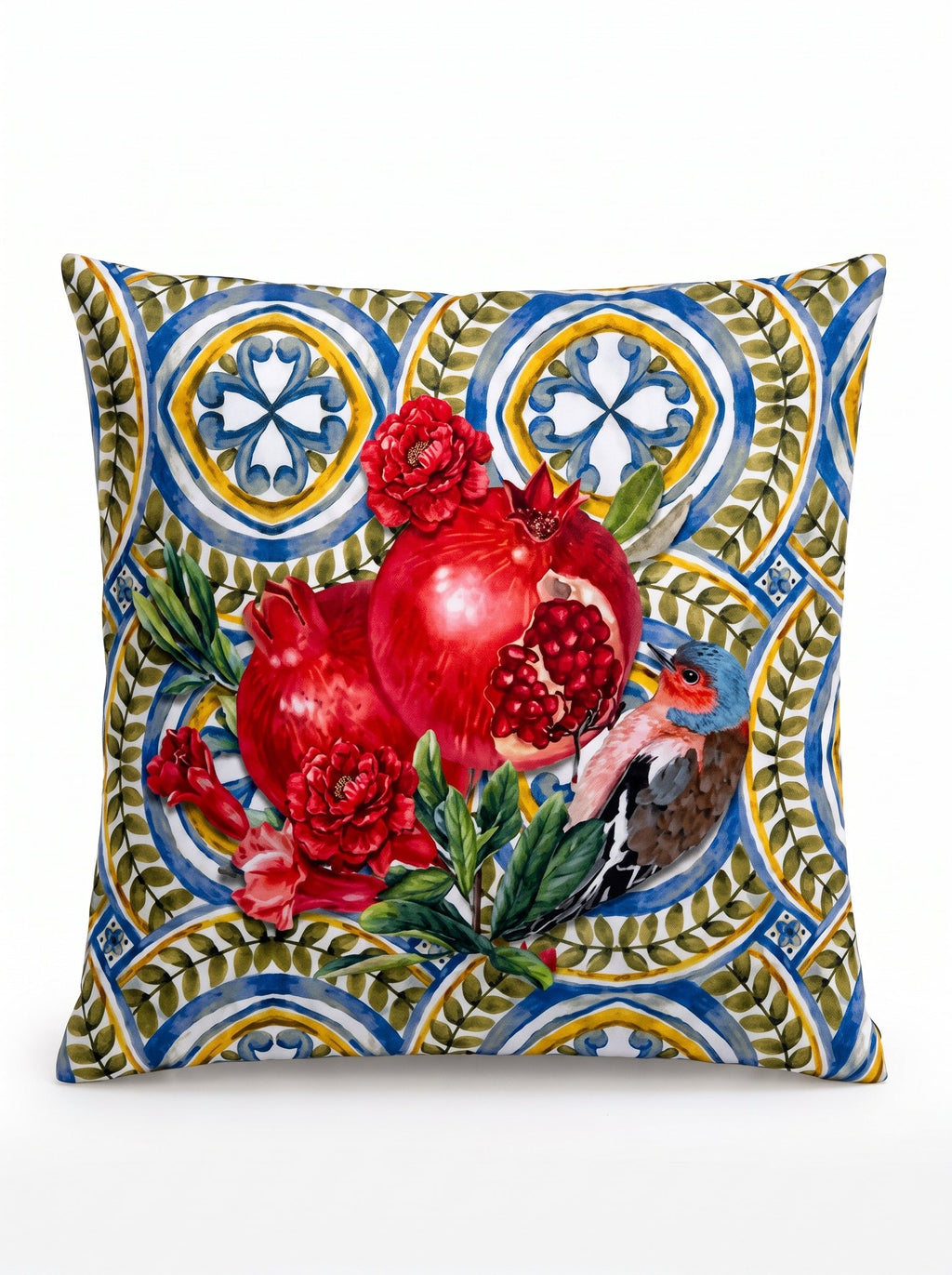 Marakes Pomegranate set of 4 cushion covers – on a white background