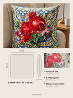Marakes Granatapfel 2er-Set Kissenbezüge – Maßkarte 40x40 cm